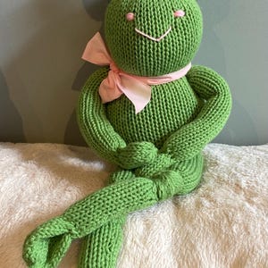 Fergie, the knitted frog