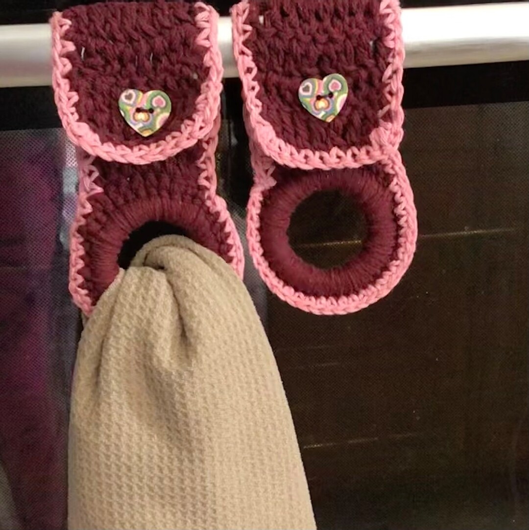 Crocheted Tea Towel Hanger Set Etsy