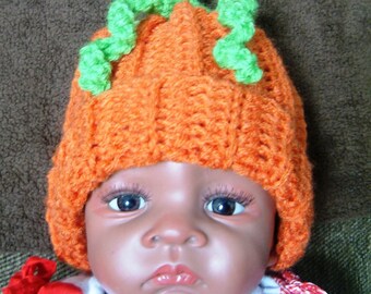 Crocheted li'l punkin hat