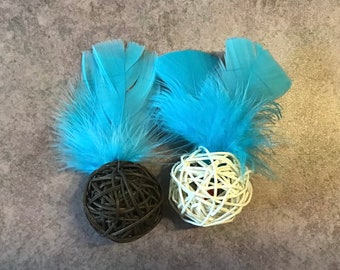 Set of two rattan cat toys