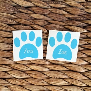 Dog Paw Decal - Dog Paw Name Decal - Vinyl Dog Decal - Custom Dog Paw Decal - Custom Vinyl Dog Decal - Doggie Decal - Puppy Decal -Paw Decal