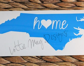 North Carolina home Vinyl Decal - NC Decal - North Carolina - North Carolina State Shape Decal - NC Vinyl - North Carolina Vinyl Decal- home