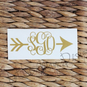 Arrow Monogram Vinyl Decal - Arrow Vine Monogram - Monogram - Arrow