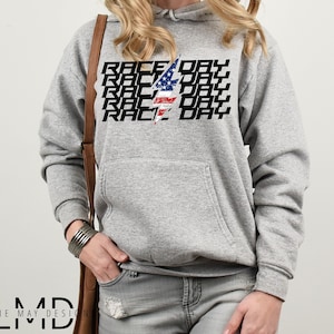 Race Day Hoodie - Racing Hoodie - Race Hoodie - Dirt Track Racing Hoodie Unisex tröja med kraftig blandning