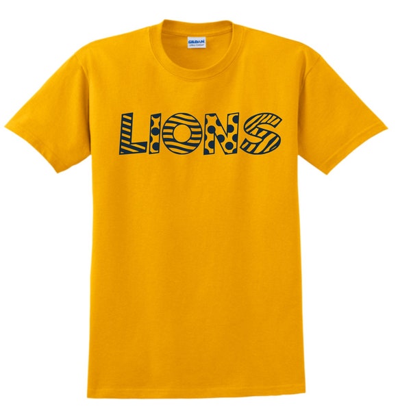 LIONS SPIRIT WEAR S/S T-shirt - Gold Lions Shirt - Lions mascot shirt