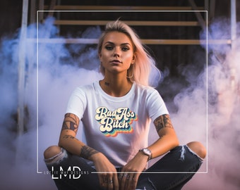 Bad Ass Bitch Shirt - Bad Ass Shirt - Bitch Shirt - Racing Shirt - Retro ShirtUnisex Softstyle T-Shirt