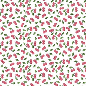 Riley Blake Summer picnic , cherries, by Melissa Mortenson  ,sold by the half yard