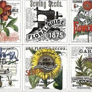 Sewing seeds 3, 24”x 43” fabric panel, Riley Blake fabric by J.Wecker Frisch, PD15681-panel, garden patch, garden, flowers