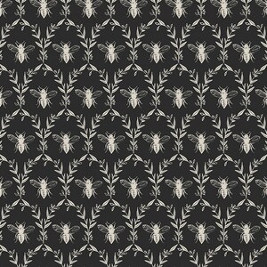 Honey bee by my minds eye for Riley Blake, bees damask in black, C11705