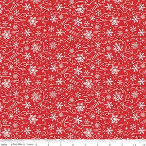 The magic of Christmas by Lori Whitlock for Riley Blake fabrics,  C13644-red, snowflake flurries