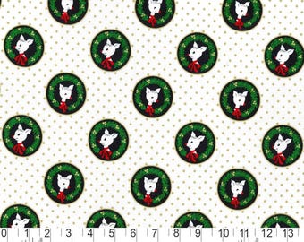 Hello my dear by Michael Miller, fawn laureates, retro reindeer , CM8071-white, Christmas reindeer