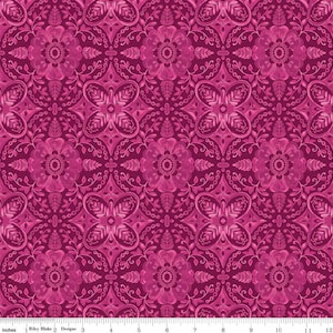 Poppies & Plumes fabric by Lila Tueller, Riley Blake designs, C14292- wine damask