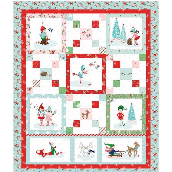 Pixie Noel 2 fabric panel, by Tasha Noel for Riley Blake designs, 36”x 43.5”