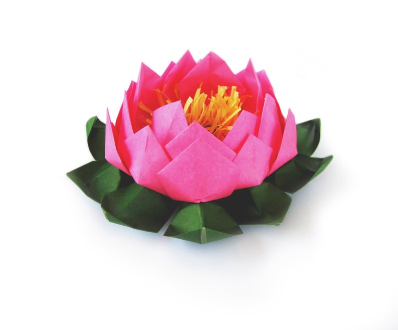 Paper Lotus Flower Water Lily Origami Lotus Yoga Studio Decor image 1