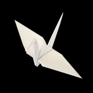 Gru origami bianche (50) , gru bianche, decorazioni nuziali bianche , gru di carta bianca , gru piegate