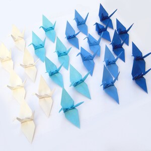 Baby Junge Baby Shower Dekor | 50 Origami Kraniche in Blau Mix
