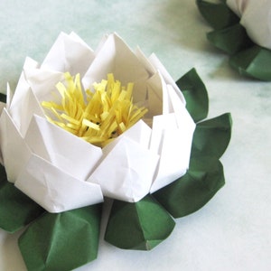 Paper Lotus Flower Water Lily Origami Lotus Yoga Studio Decor image 3