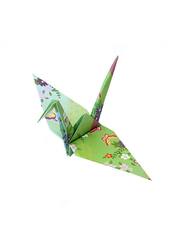 Origami Paper Bird 1 In Japanese Kimono Pattern Origami Paper Crane