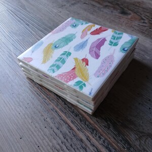 Feather Coaster Set, Feather Coasters