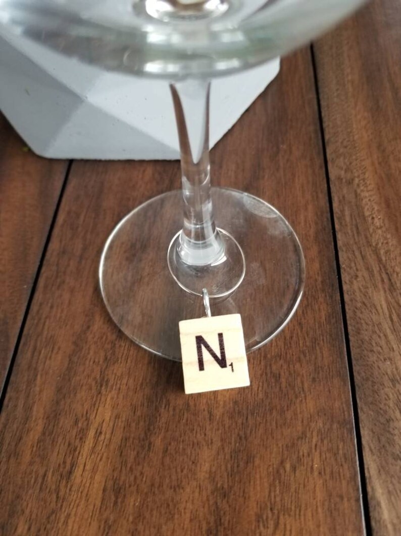Wine Charms Drink Markers Scrabble Tile Wine Charms Etsy