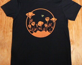 California Poppy's & Bee Unisex T-shirt