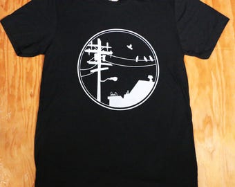 Telephone pole & Pigeons Unisex t-shirt