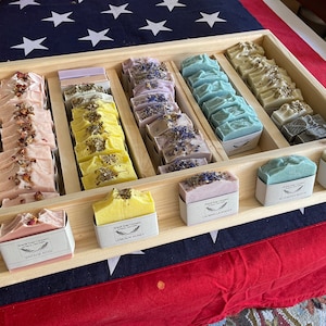 Pine Soap Display Tray: Retail Craft Show Stand, Set of 2