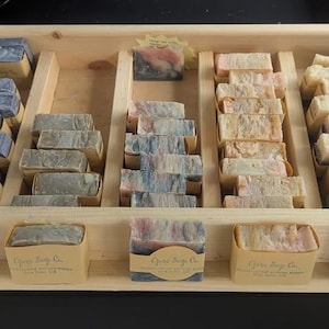 Pine Wood Soap Display Tray: 5-column Retail Stand - Etsy