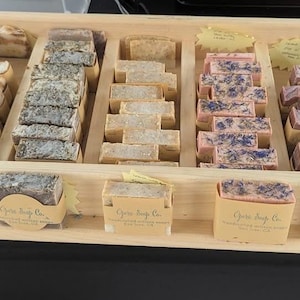 Pine Wood Soap Display Tray: 5-column Retail Stand - Etsy