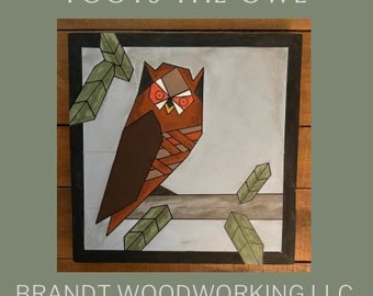Toots The Owl Barn Quilt Hand Painted