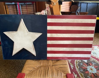 Star & Stripes - Hand painted Acrylic on Wood