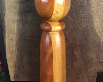 Beautiful Hand Turned Mixed Wood Pepper Grinder