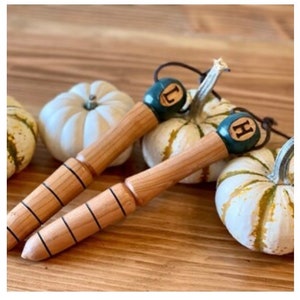 Personalized Wood Plant Dibber – Monogram Garden Tool – Hand-Turned Seed Planter – Gardening Gift 8” Length