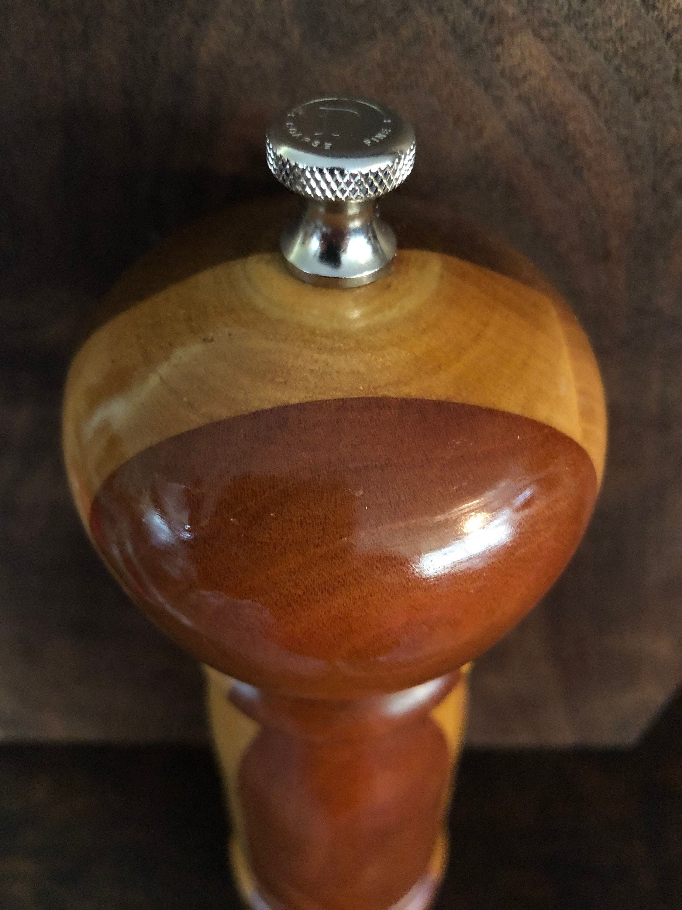 WoodLarge.Mixed Wood.Hand Turned…Salt Shaker, & Pepper Grinder  Gorgeous