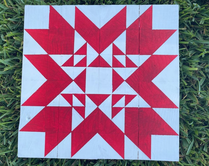 Starburst Red and White Barn Quilt Etsy