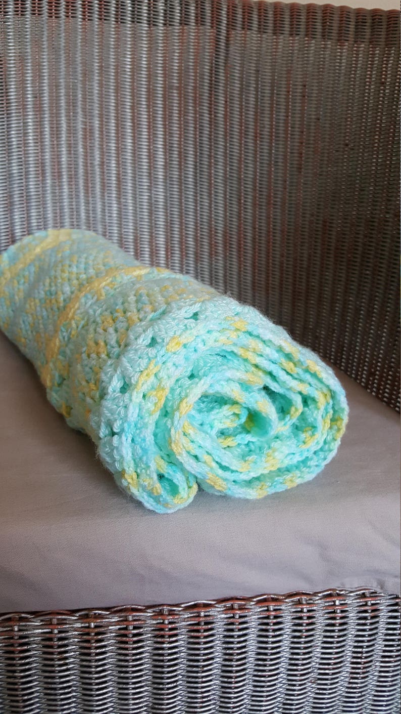 Handmade Crochet Baby Blanket, Crochet Afghan, Crochet Lap Blanket, Baby Shower, Baby Gift image 2