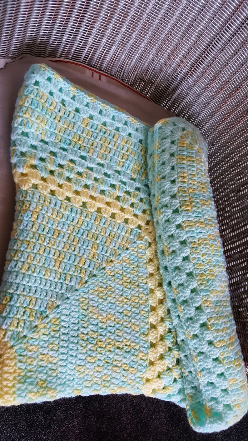 Handmade Crochet Baby Blanket, Crochet Afghan, Crochet Lap Blanket, Baby Shower, Baby Gift image 4