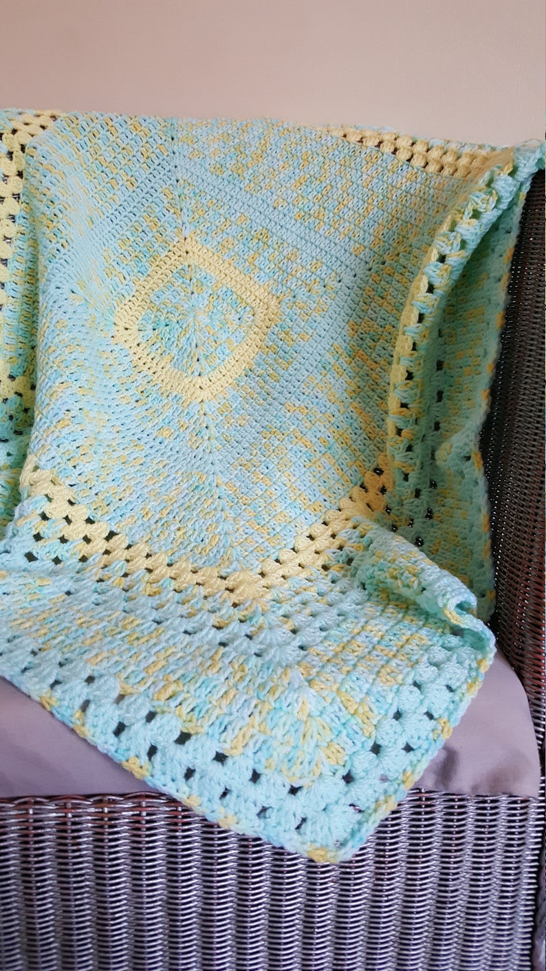 Handmade Crochet Baby Blanket, Crochet Afghan, Crochet Lap Blanket, Baby Shower, Baby Gift image 1