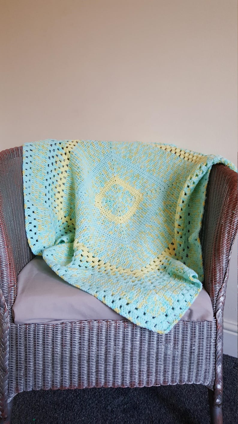 Handmade Crochet Baby Blanket, Crochet Afghan, Crochet Lap Blanket, Baby Shower, Baby Gift image 5