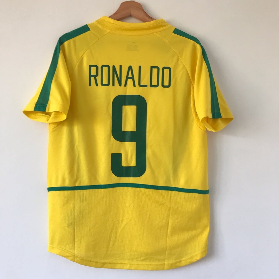 Retro Brazil Home Soccer Football Jersey World Cup 2002 Men Adult