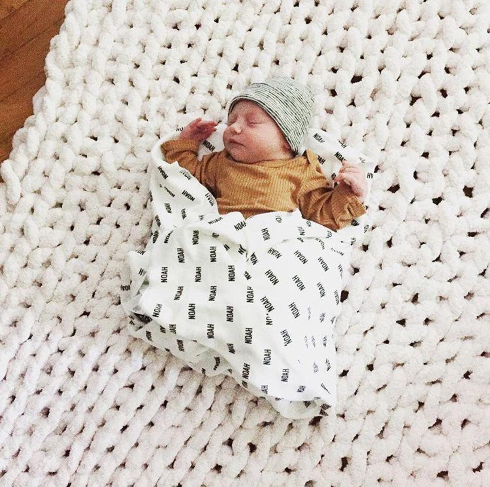ORGANIC Personalized Swaddle Blanket Personalized Baby Etsy