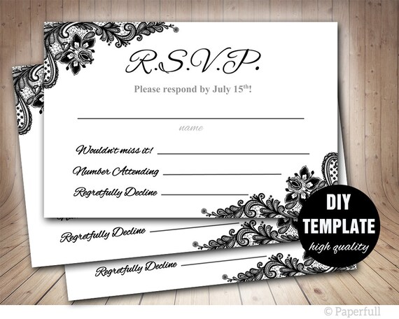 Wedding Rsvp Card Template