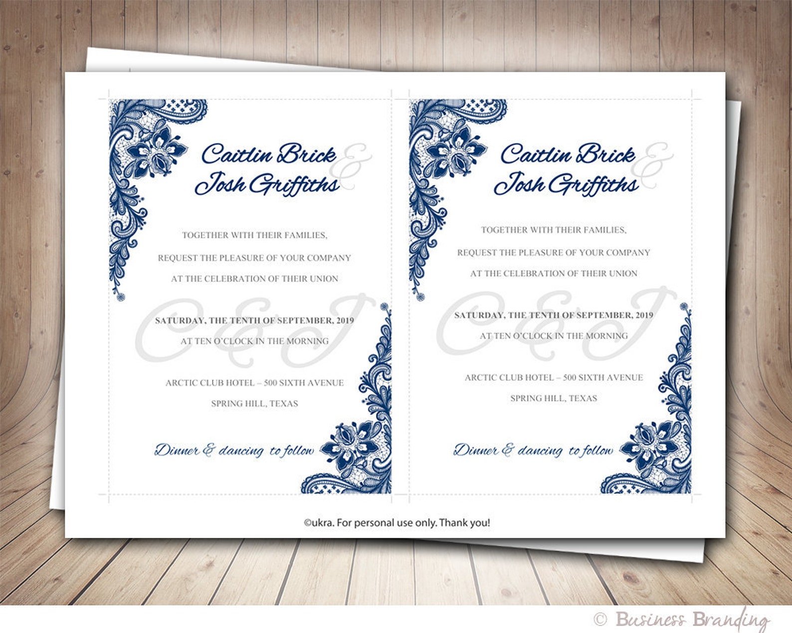 Navy Blue Wedding Invitation Template Diy,instant Download Printable ...