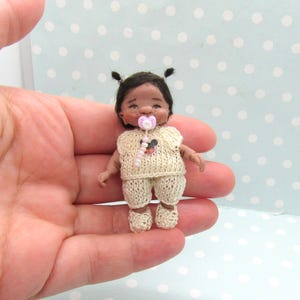 OOAK Baby GIRL doll. MOVEABLE Polymer clay artist doll. Handmade Dollhouse miniature doll. Art doll + Dummy + tiny Clothes