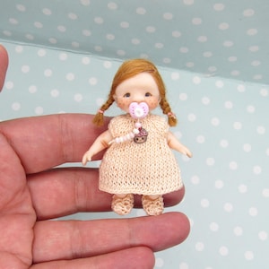 OOAK Baby GIRL doll. MOVEABLE Polymer clay artist doll. Handmade Dollhouse miniature doll. Art doll + Dummy + tiny Clothes