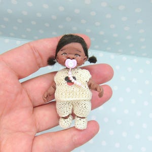 OOAK Baby GIRL doll. MOVEABLE Polymer clay artist doll. Handmade Dollhouse miniature doll. Art doll + Dummy + tiny Clothes