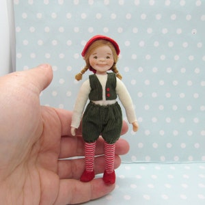 OOAK miniature GNOME, Fairy, Elf doll.  1:12 Dollhouse miniature doll Poseable. Polymer clay Handsculpt art doll