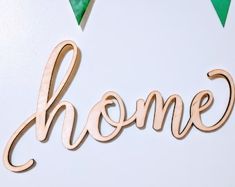 Home Laser Cut  Wood Word  Unfinished