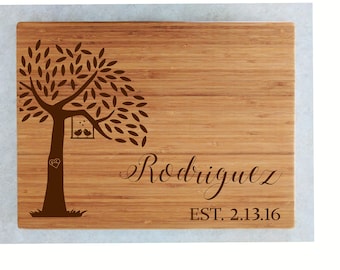 Bamboo Cutting Board, Personalized Wedding Gift, Laser Engraved Cutting Board, Anniversary Gift, Christmas Gift, Wood Cutting Board