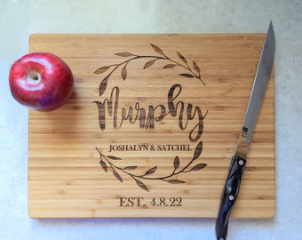 Personalized Wood Cutting Board, Personalized Wedding Gift ,Engraved Cutting Board, Christmas gift, Anniversary Gift, Mother's Day Gift